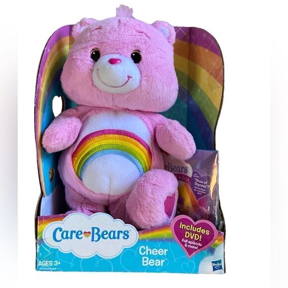 NWB VTG 2012 Care Bear Cheer Bear With DVD Plush Stuffed Animals